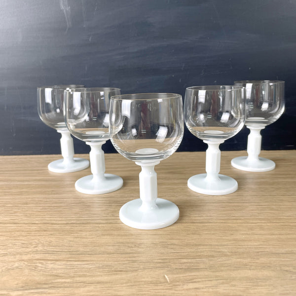 Rosenthal Studio-Line crystal cordials with white stems - set of 5 - NextStage Vintage