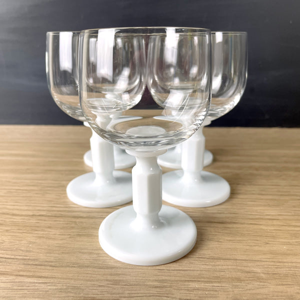 Rosenthal Studio-Line crystal cordials with white stems - set of 5 - NextStage Vintage