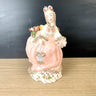 Regency romantic woman figurine with flowers - vintage statuette - NextStage Vintage