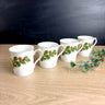 Rosina Yuletide bone china mugs - set of 4 - vintage Christmas china - NextStage Vintage