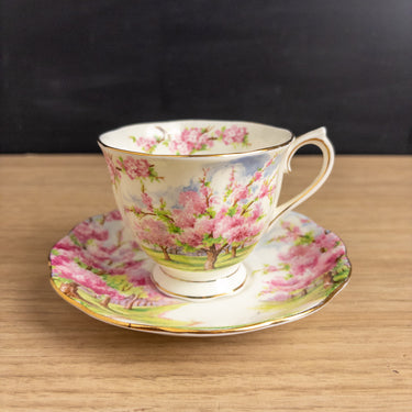 Royal Albert Blossom Time  Footed Cup and Saucer Bone China England