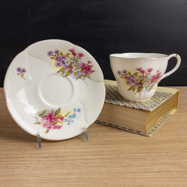 Royal Albert Wayside Series Flat Floral Teacup and Saucer England