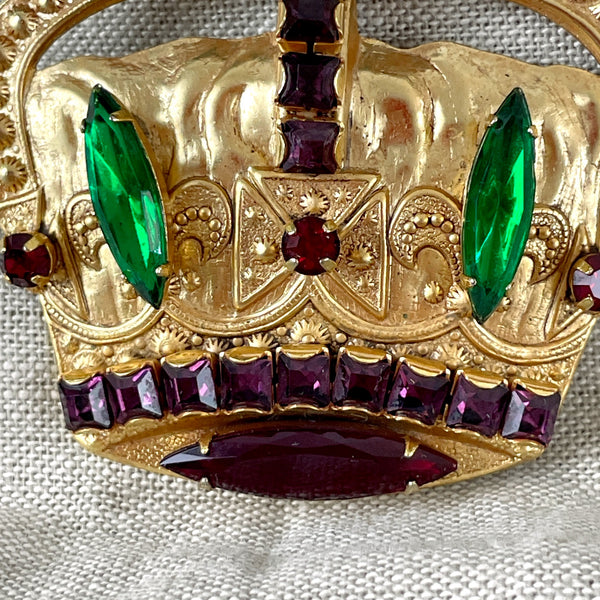 Sadie Green royal crown in brooch - 1970s vintage - NextStage Vintage