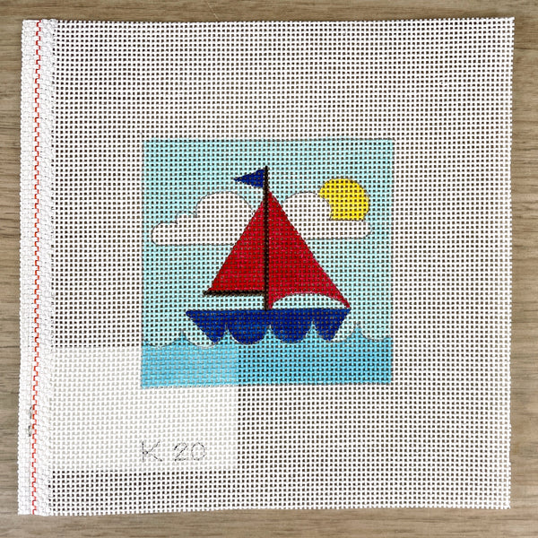 Jane Nichols kids and beginner sailboat needlepoint canvas #K20 - NextStage Vintage