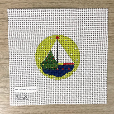 Melissa Shirley Designs sailboat ornament needlepoint canvas #1527-B - NextStage Vintage