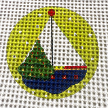 Melissa Shirley Designs sailboat ornament needlepoint canvas #1527-B - NextStage Vintage
