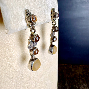 Sajen sterling silver and glass dangle post pierced earrings - NextStage Vintage