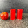 Neon coral pink plastic salt and pepper shakers - 1980s vintage - NextStage Vintage