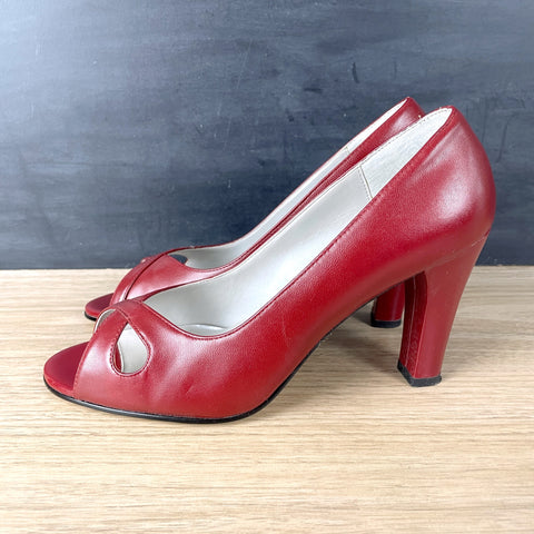 Sam & Libby Cameo peep toe heels - size 9M - 1990s vintage - NextStage Vintage