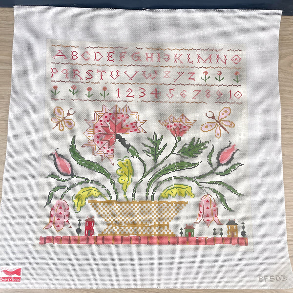 Birds of a Feather Very Fine Sampler needlepoint canvas #BF503 - NextStage Vintage