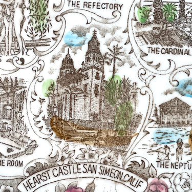 Hearst Castle California souvenir plate - 1950s road trip souvenir - NextStage Vintage