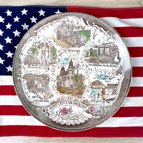 Hearst Castle California souvenir plate - 1950s road trip souvenir - NextStage Vintage