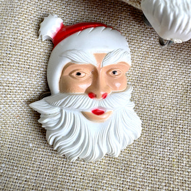 1960s plastic Santa lapel pin and screwback earrings – plastic Christmas - NextStage Vintage