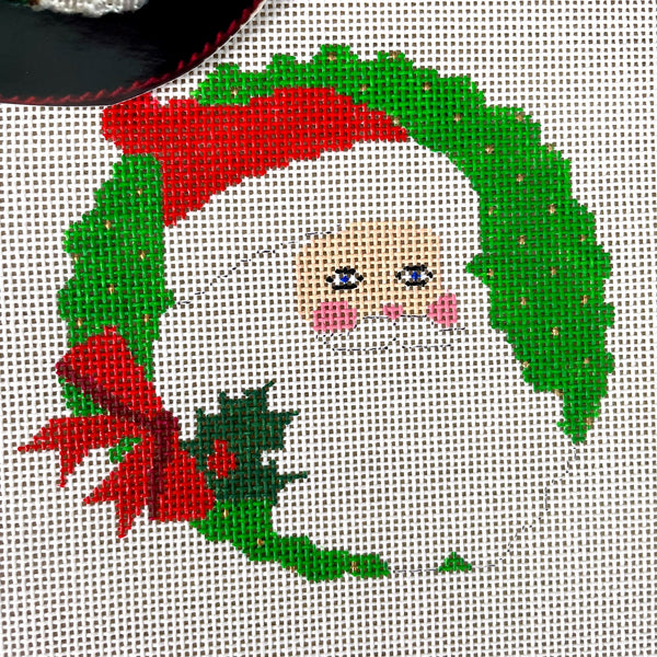 Princess and Me Ring Around the Rosy Santa needlepoint canvas with stitch guide - C508 - NextStage Vintage