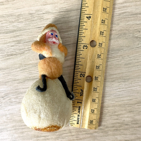 German folk art Santa on an egg - antique spun cotton - NextStage Vintage