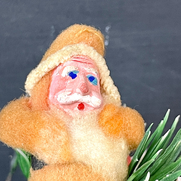 German folk art Santa on an egg - antique spun cotton - NextStage Vintage