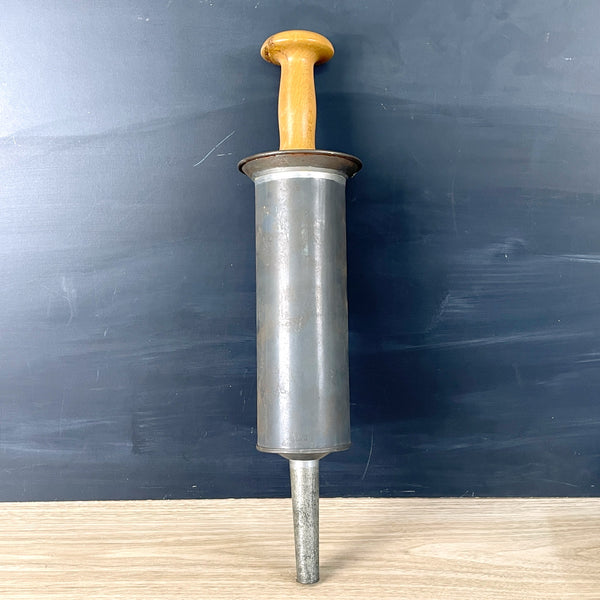 Sausage Stuffer - tin body and wooden plunger - vintage kitchen - NextStage Vintage