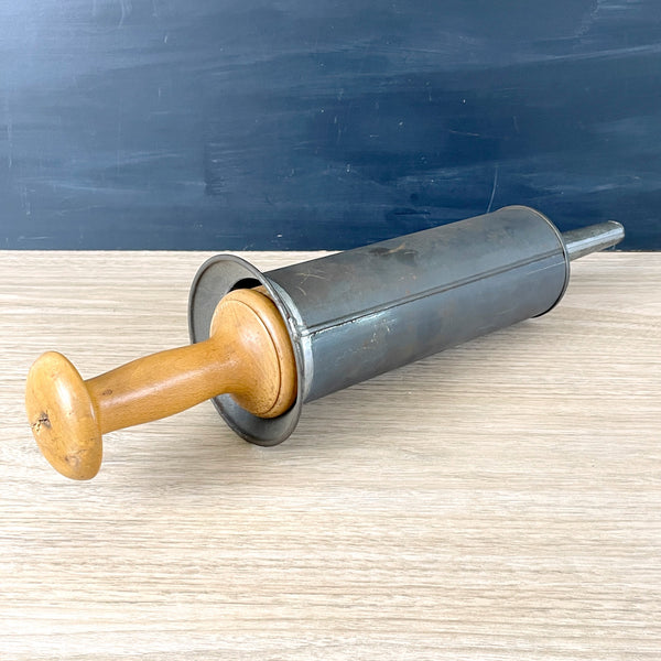 Sausage Stuffer - tin body and wooden plunger - vintage kitchen - NextStage Vintage