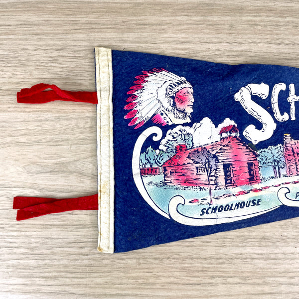 Schoenbrunn Village, New Philadelphia, Ohio felt pennant - 1960s vintage - NextStage Vintage