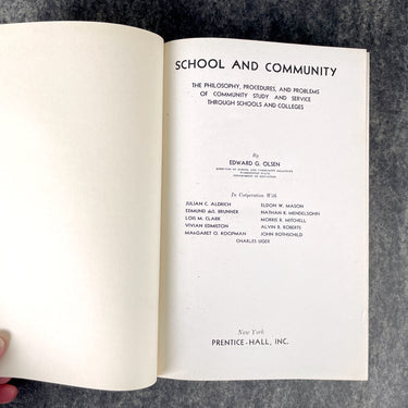 School and Community - Philosophy, Procedures, and Problems - 1945 textbook - NextStage Vintage