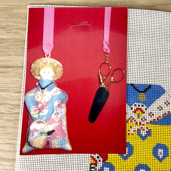 The Point of it All Designs needlepoint canvas scissor doll - #DL-1SM - NextStage Vintage