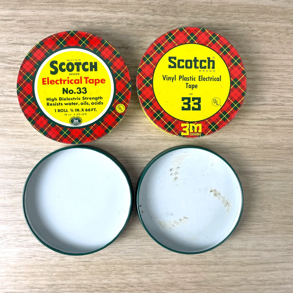 Scotch Electrical Tape tins - set of 2  - vintage metal tins - NextStage Vintage