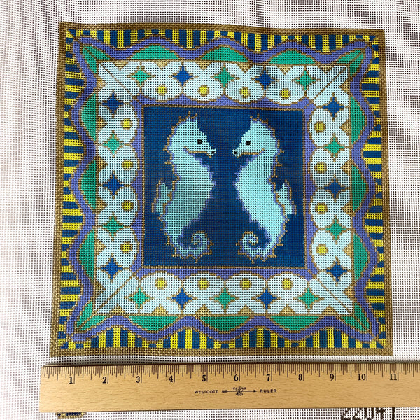 Amanda Lawford Seahorses needlepoint canvas #22047 - NextStage Vintage