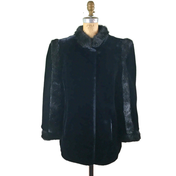 Faux fur jacket - Sealane by Hillmore - 1960s vintage jacket size M-L - NextStage Vintage