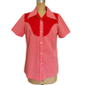 1970s Red and White Houndstooth Check Button Front Tunic - Sears Fashions - Size Large - NextStage Vintage