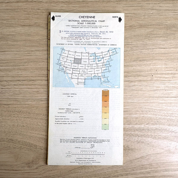 Department of Commerce Sectional Aeronautical charts - lot of 6 - vintage