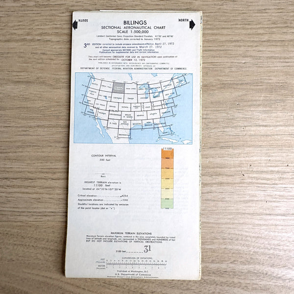 Department of Commerce Sectional Aeronautical charts - lot of 6 - vintage