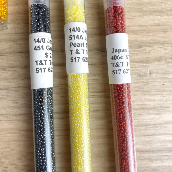 10 tubes of 15/0 and 14/0 seed beads - destash mixed colors