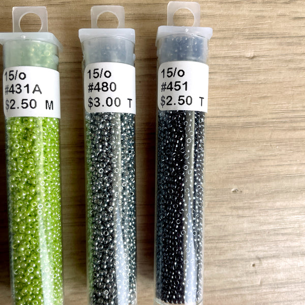 10 tubes of 15/0 and 14/0 seed beads - destash mixed colors