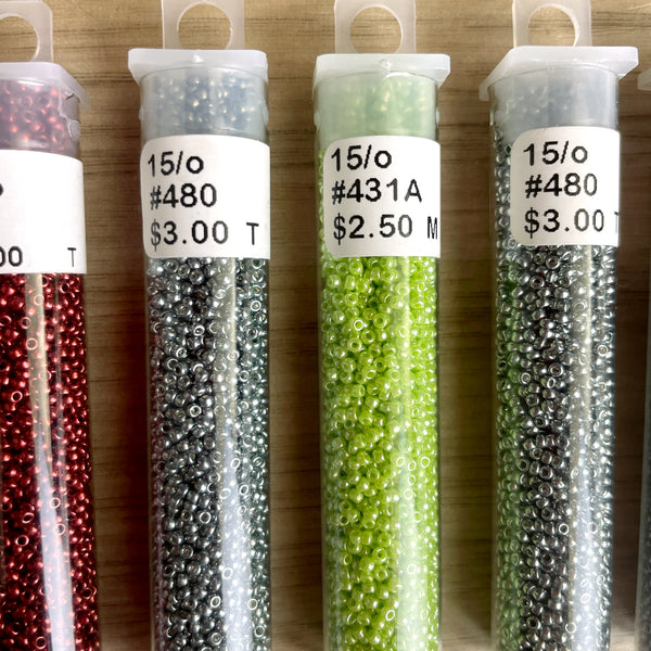 10 tubes of 15/0 and 14/0 seed beads - destash mixed colors