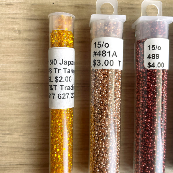 10 tubes of 15/0 and 14/0 seed beads - destash mixed colors