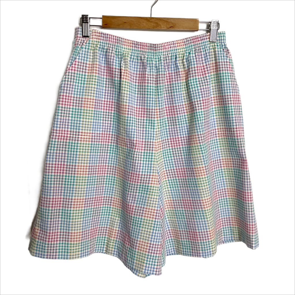1980s plaid seersucker shorts - size 14 - NextStage Vintage