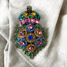 Oversized multicolor R. Serbin shield & crown brooch - vintage costume jewelry - NextStage Vintage
