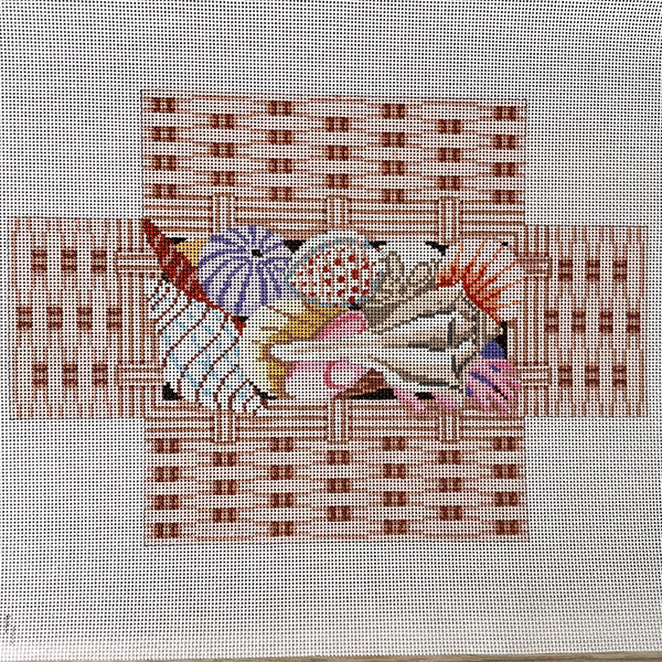 Susan Roberts Seashell Basket brick cover needlepoint canvas #382 - NextStage Vintage