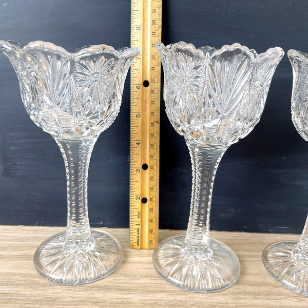 EAPG Victorian glasses with petaled edges - set of 4 - NextStage Vintage