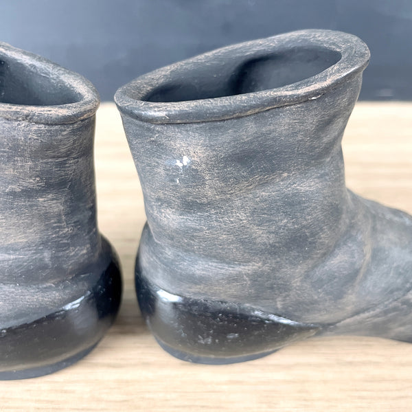 Ceramic children's 4 button high top boots - vintage decor - NextStage Vintage