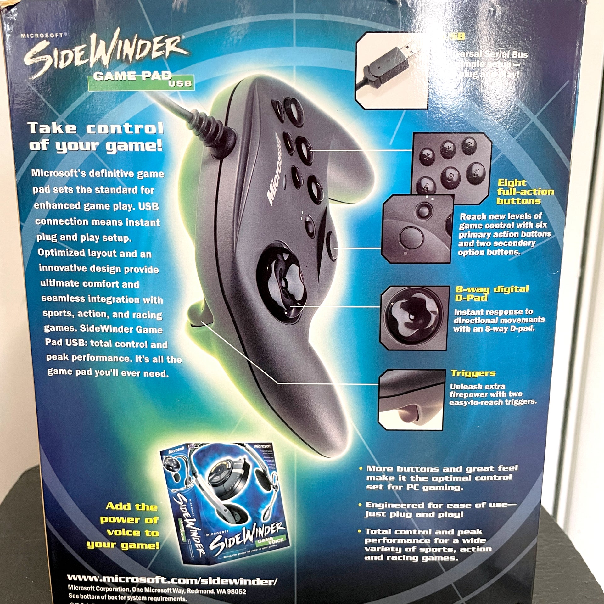 Microsoft SideWinder - Manette de jeu - 6 bouton(s) - noir