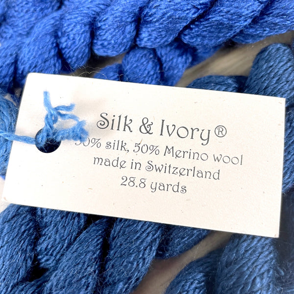 Silk & Ivory needlework threads - 14 skeins - blues - NextStage Vintage