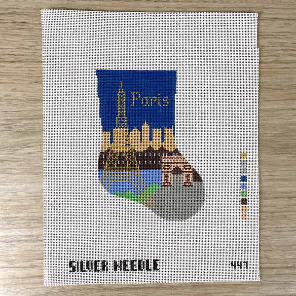 Silver Needle Paris Mini Sock needlepoint canvas #447 - NextStage Vintage