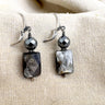 Sterling Silver Dangle Earrings with Silver-Flash Faceted Stones - NextStage Vintage