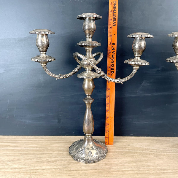 Fisher English Rose sterling candelabra pair - 17" tall - NextStage Vintage