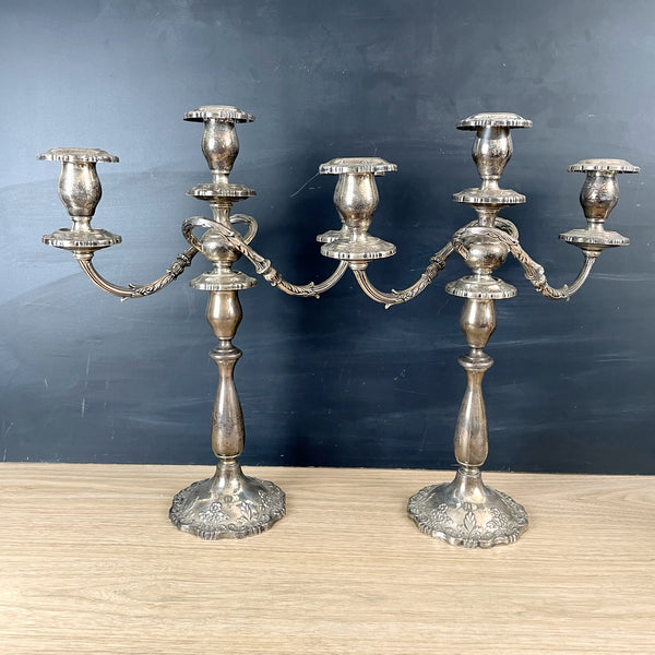 Fisher English Rose sterling candelabra pair - 17" tall - NextStage Vintage