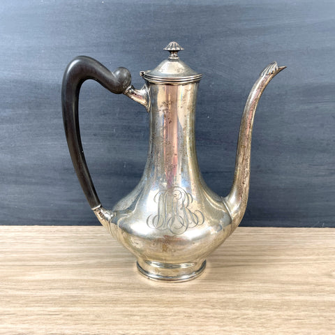 Newburyport Silver Co. sterling silver coffee pot - antique c1908 - NextStage Vintage