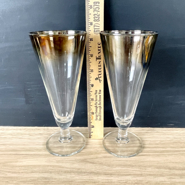 Silver fade pilsner glasses - a pair - 1960s vintage