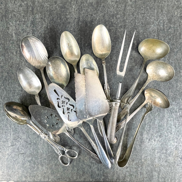 Silverplate serving utensils mix and match lot - 16 pieces - NextStage Vintage