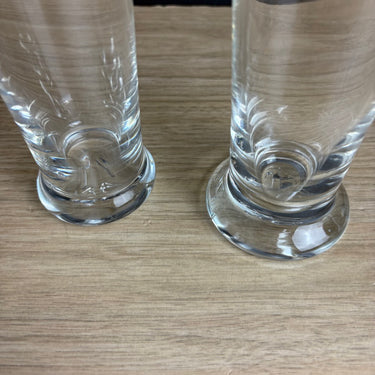 Pair Simon Pearce Norwich 12oz Tall Beaker Beer Glasses Hand Blown Glass Vermont